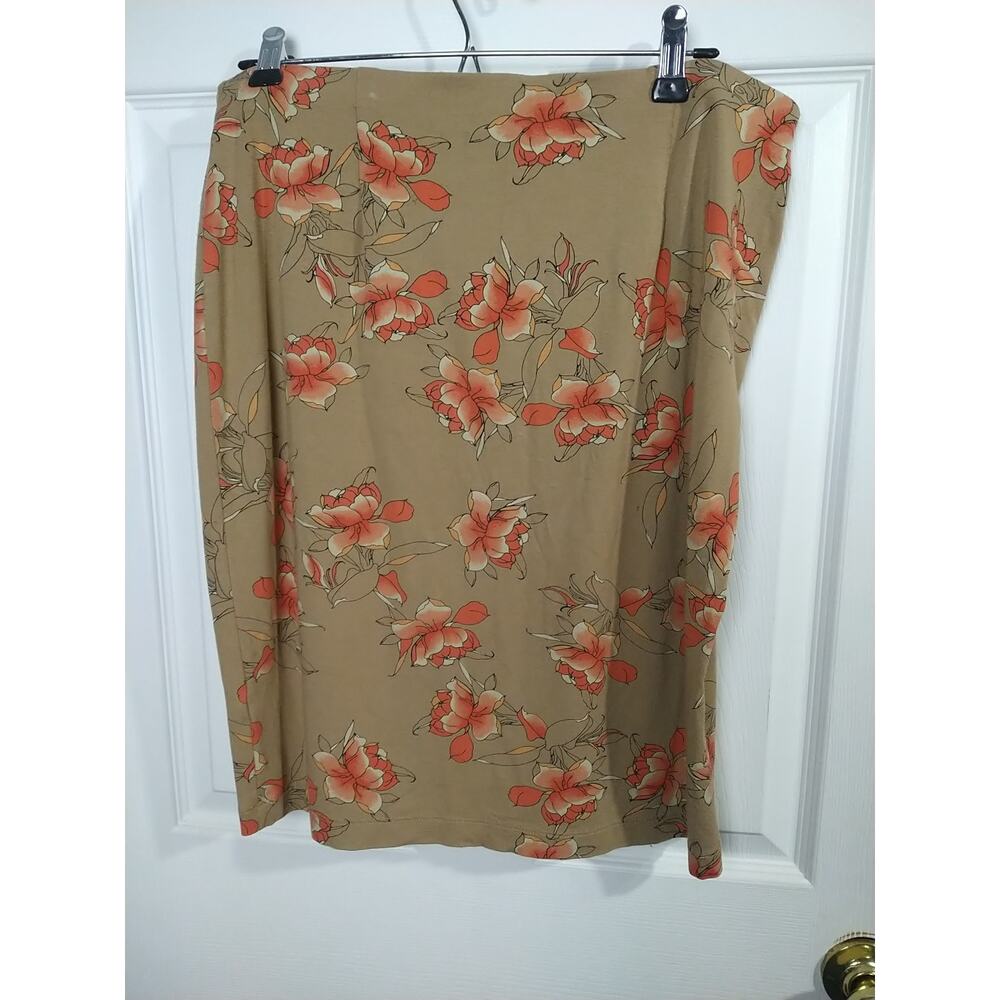 J. Jill Tan Floral Midi Skirt - Picture 7 of 8